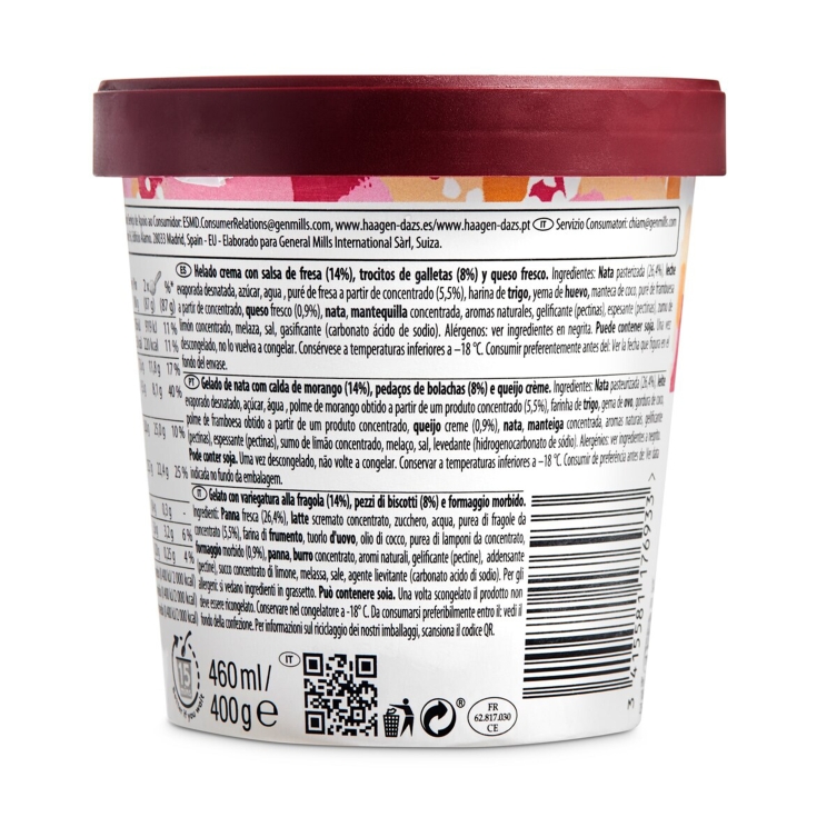 helado strawberry cheesecake, 460ml