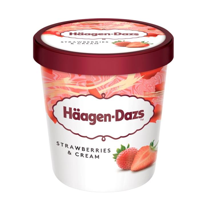 helado strawberries & cream, 460ml
