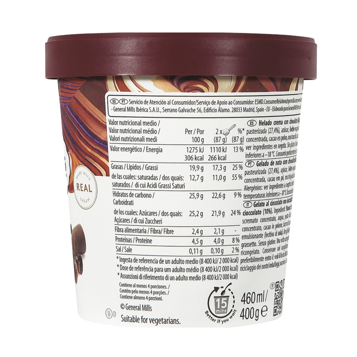 helado belgian chocolate, 460ml