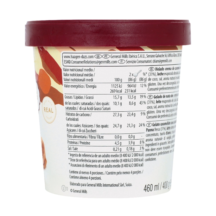 helado dulce de leche, 460ml