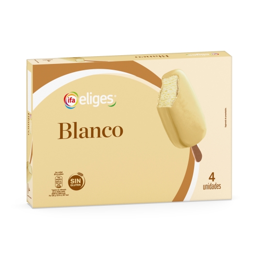 helado bombón chocolate blanco, pk-4