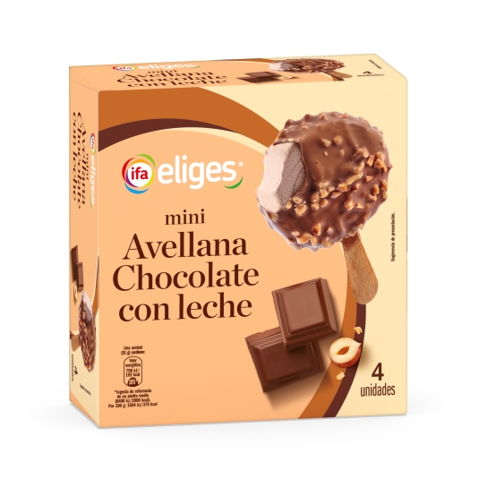 helado mini bombón avellana chocolate, pk-4