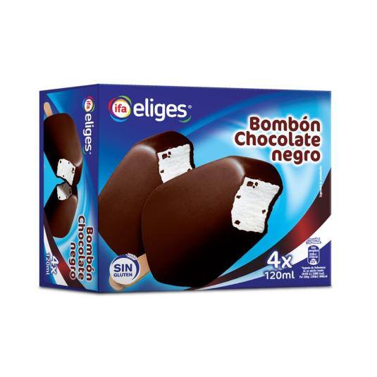 helado bombón chocolate negro, pk-4