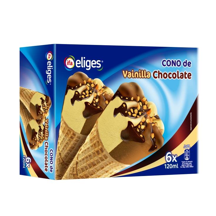 helado cono vainilla chocolate, pk-6