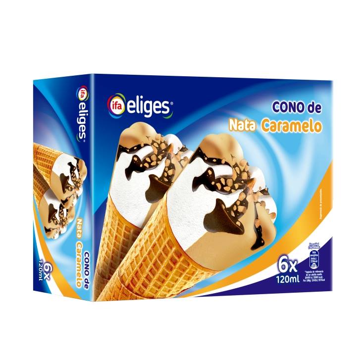 helado cono nata caramelo, pk-6