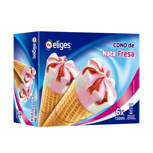 helado cono nata fresa, pk-6
