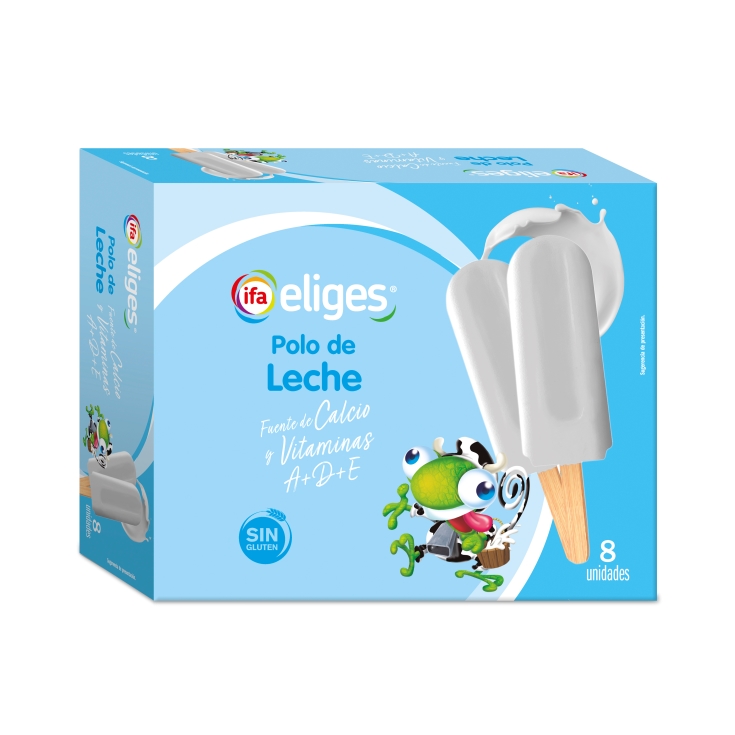 helado polo de leche, pk-8