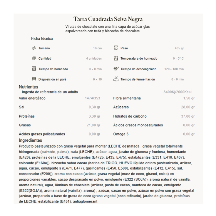 tarta selva negra, 405g