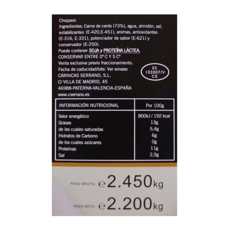 chopped pork lata, kg