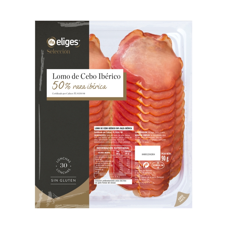 lomo de cebo 50% ibérico, 90g