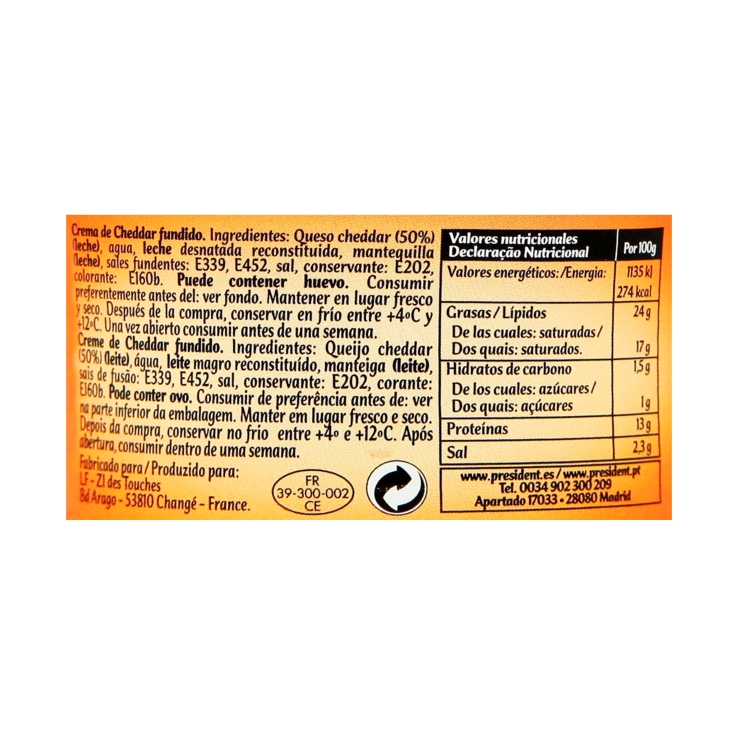 crema untar cheddar, 125g