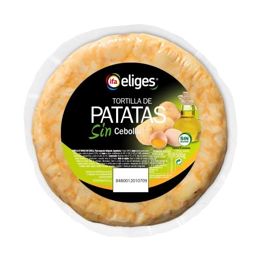 tortilla patatas sin cebolla, 500g