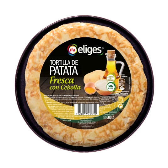 tortilla patata fresca c/cebolla, 600g