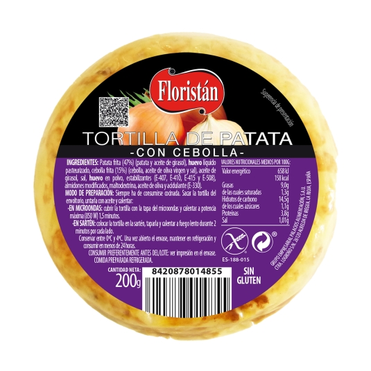 tortilla patatas con cebolla mini, 200g