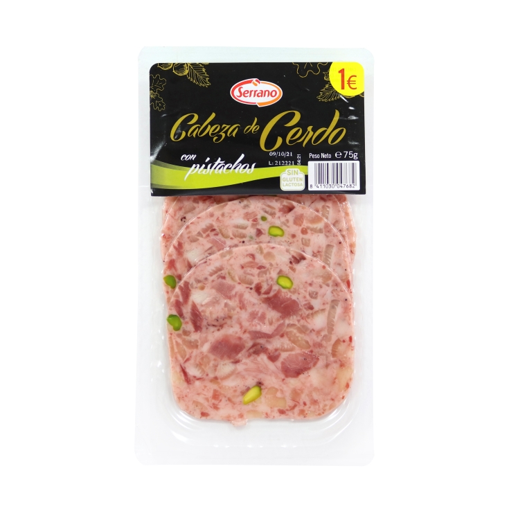 cabeza de cerdo con pistachos, 75g