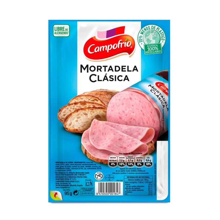 mortadela siciliana lonchas, 95g