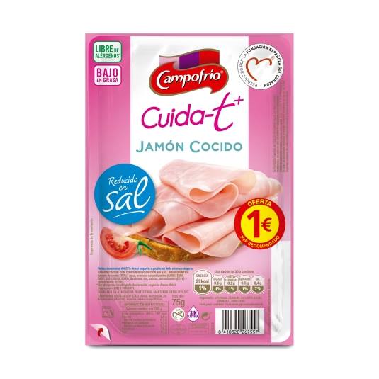 jamón cocido cuida-t reducido en sal, 65g