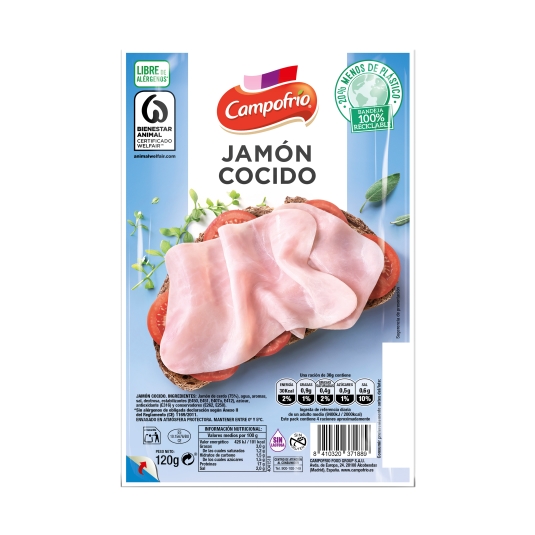 jamón cocido, 120g
