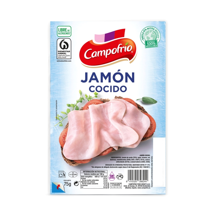 jamón cocido, 75g