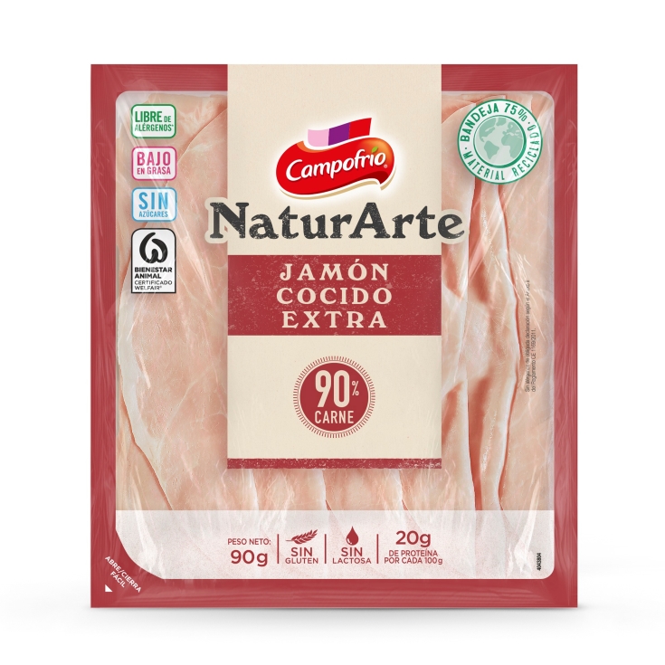 jamón cocido extra naturarte, 90g