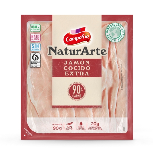jamón cocido extra naturarte, 90g