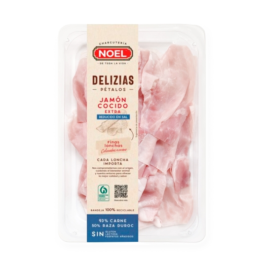 jamón cocido pétalos delizias reducid.sal,90g