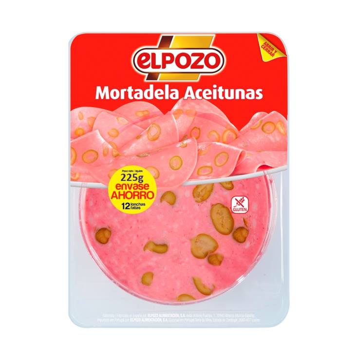 mortadela con aceitunas, 225g El Jamón
