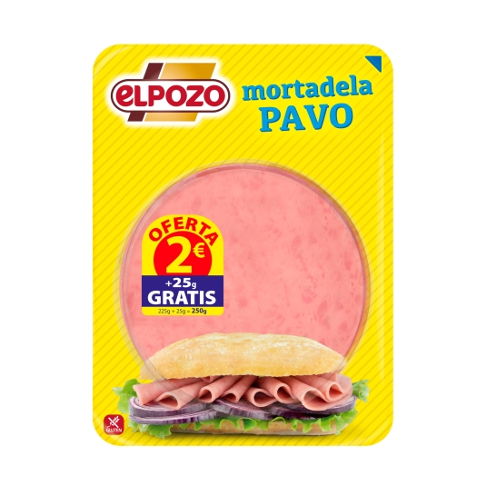 mortadela pavo lonchas, 225g