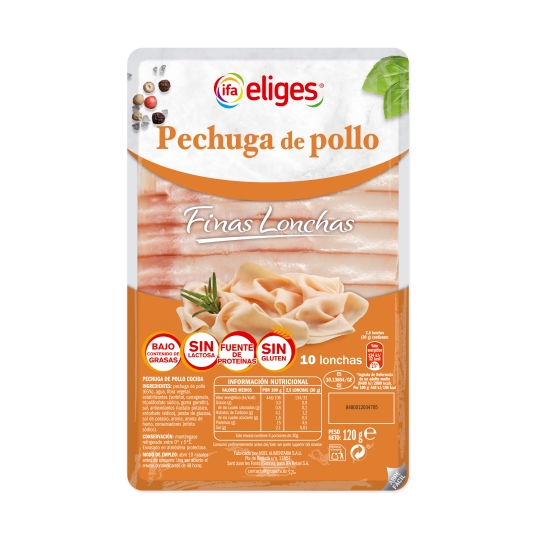 pechuga de pollo lonchas finas, 120g