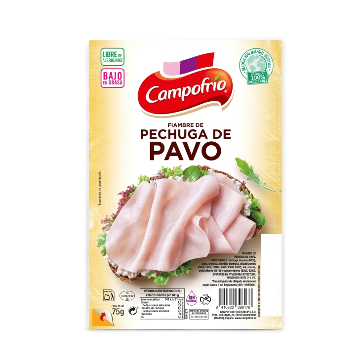 pechuga pavo, 75g