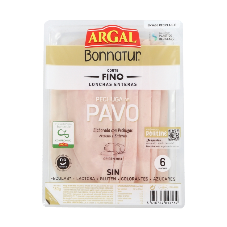 pechuga pavo bonnatur, 130g