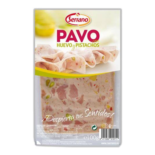 pavo con huevo y pistachos, 90g