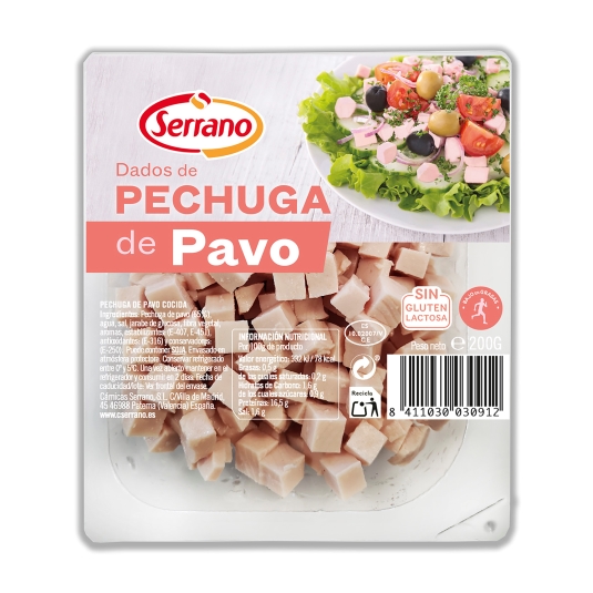 pechuga pavo dados, 200g