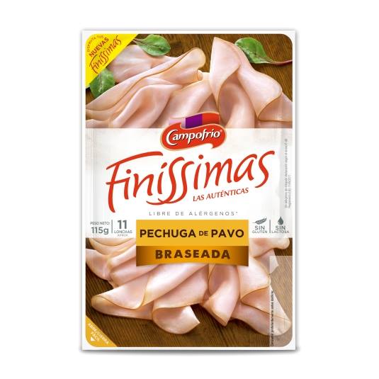 pechuga pavo braseado lonchas, 115g