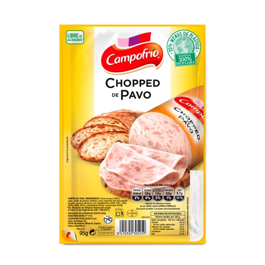 chopped pavo lonchas, 95g