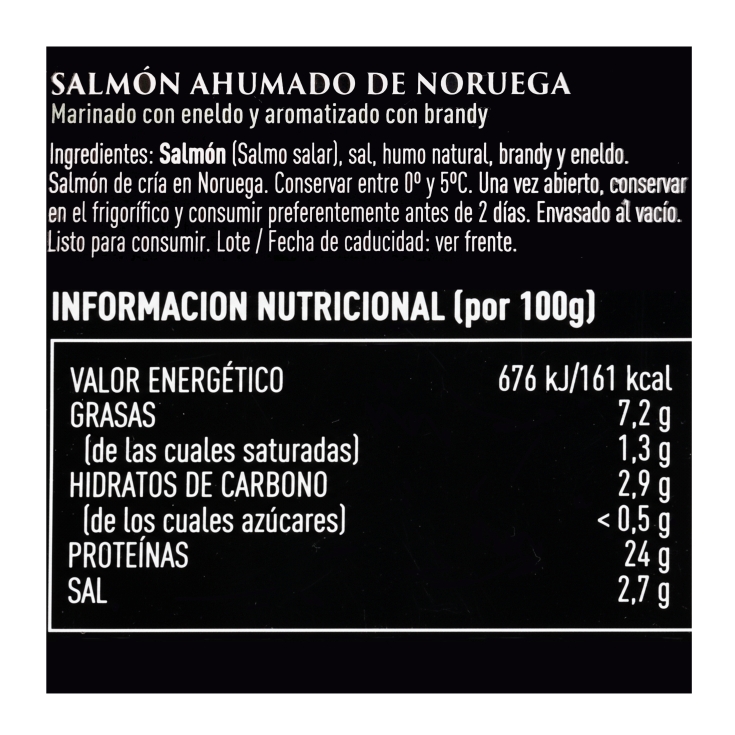 salmón ahumado/marinado de noruega, 80g