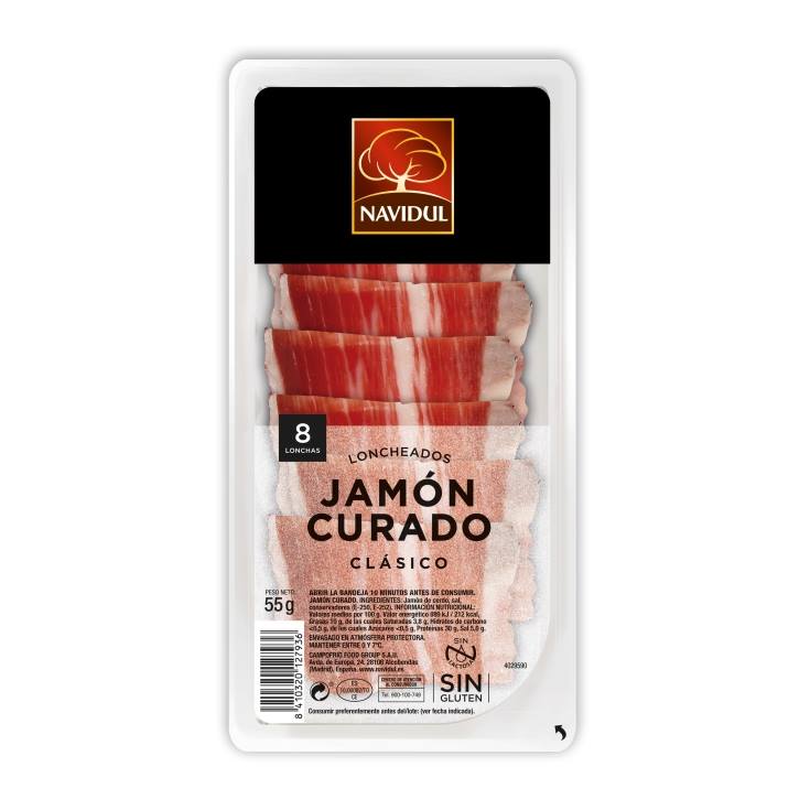 jamón curado loncha, 45g