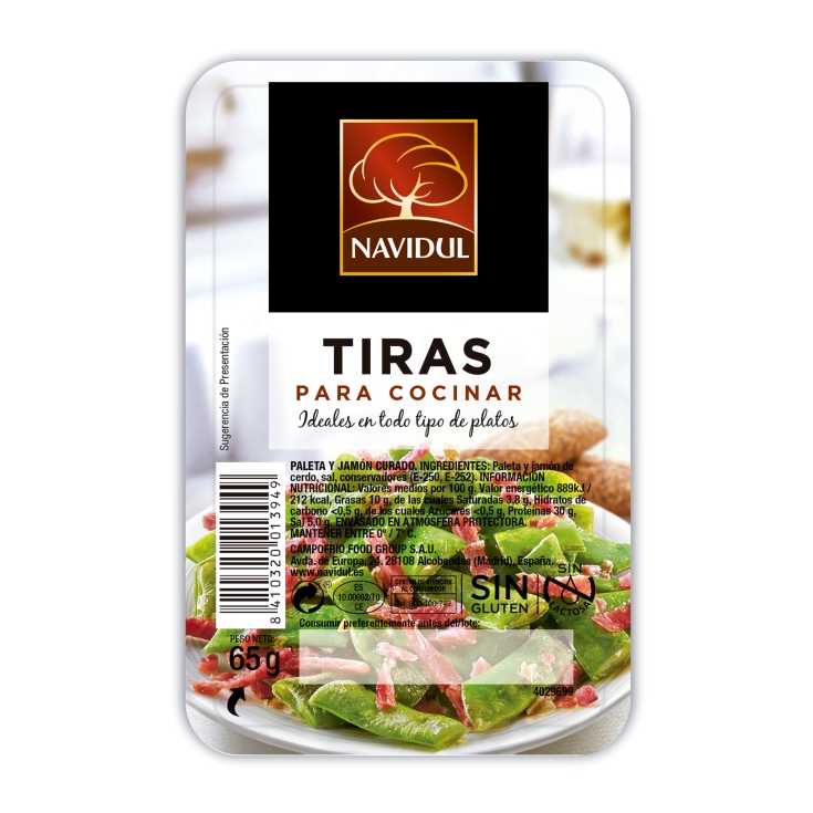 tiras jamón para cocinar, 50g