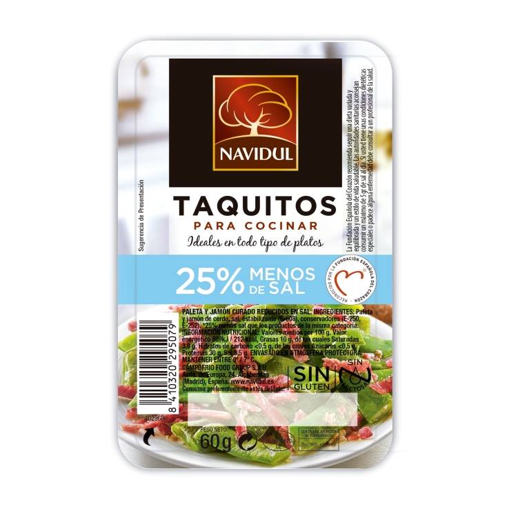 taquitos jamón bajo en sal, 60g