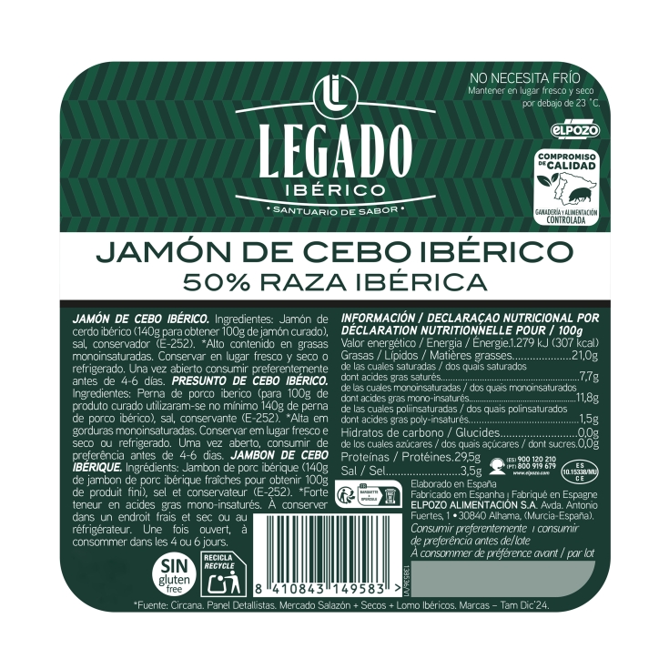 jamón ibérico lonchas, 60g