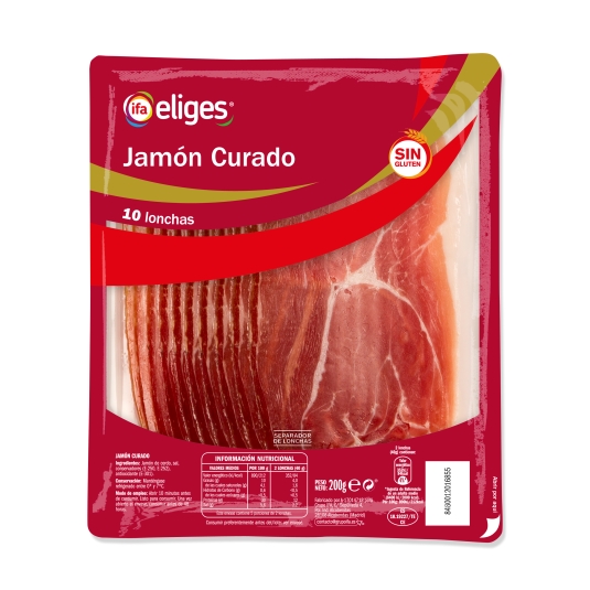 jamón curado, 200g