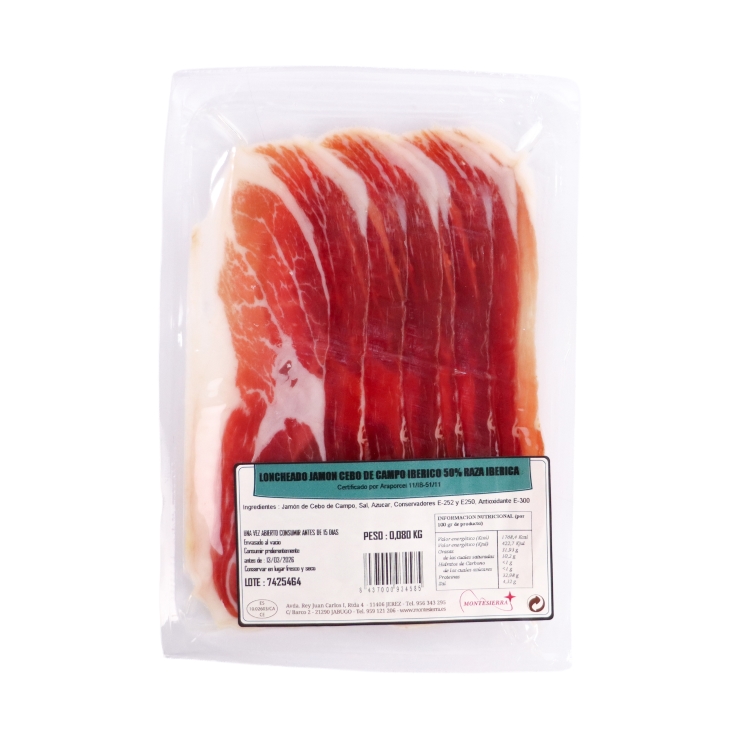 jamón cebo campo ibérico 50%raza ibérica, 80g