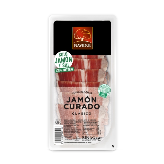 jamón curado lonchas, 68g