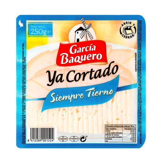 queso tierno ya cortado, 225g