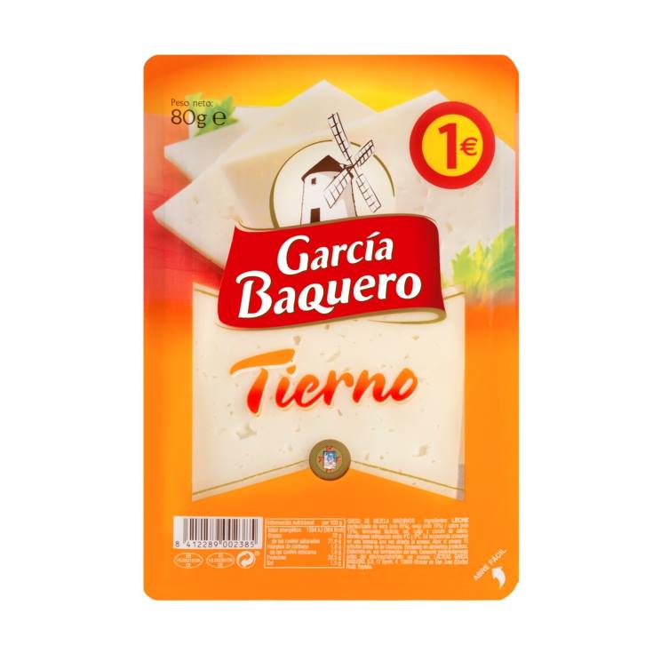 queso tierno lonchas, 80g
