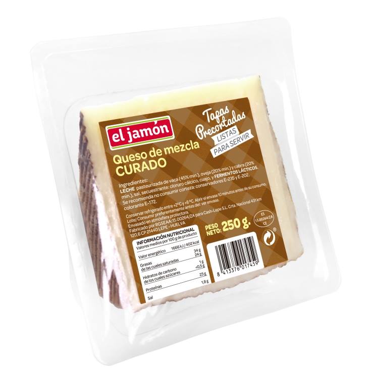 queso curado tapas, 250g