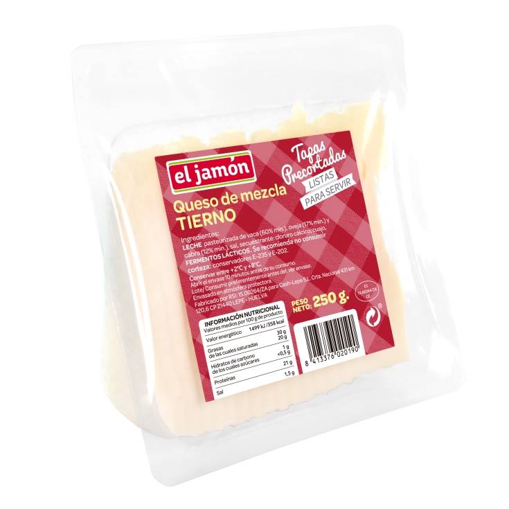 queso tierno tapas, 250g