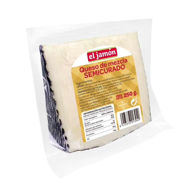 queso mezcla semicurado cuña, 250g