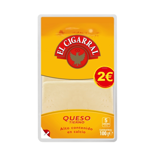 queso tierno lonchas, 100g