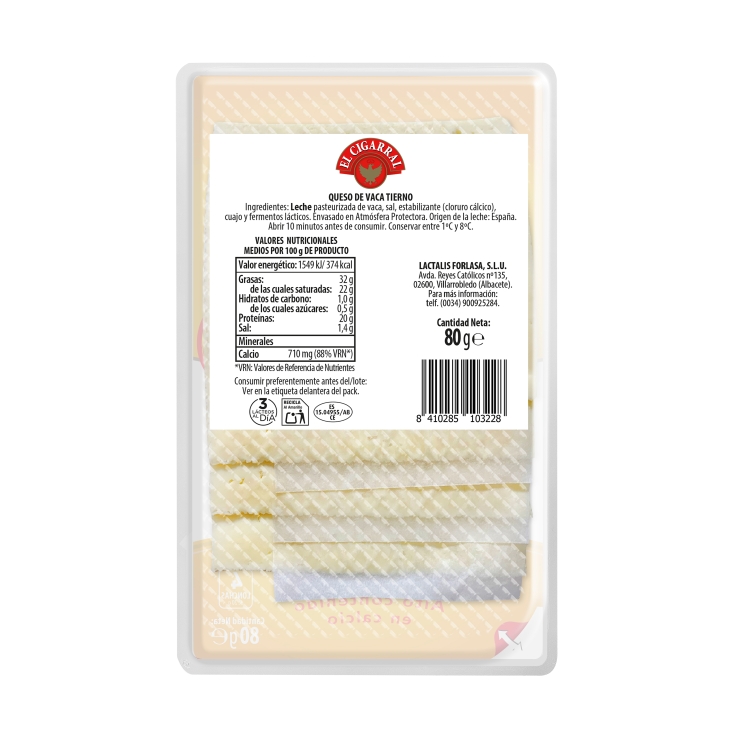 queso tierno lonchas, 80g